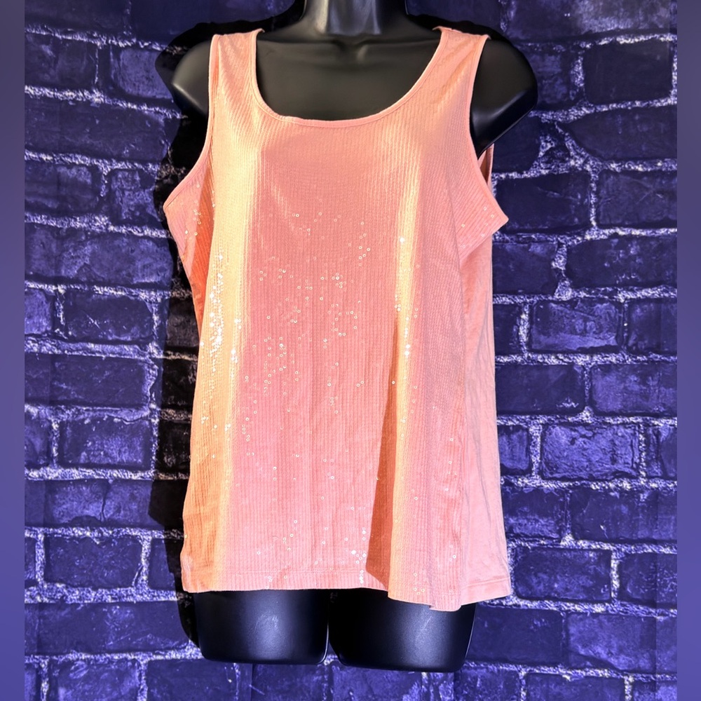 Dana Buchman pink Sequin Tank Top